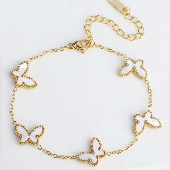 18K Gold Plated Butterfly Bracelet - Gold Jewelry - Picture 2 of 4